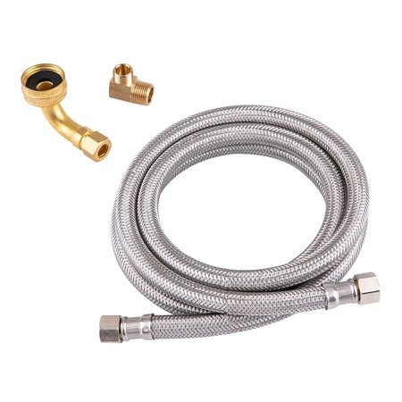 HAUSEN 72-Inch Dish washer connector 3/8"Comp x 3/8"Comp with elbow, Dish washer connector HA-DW-100